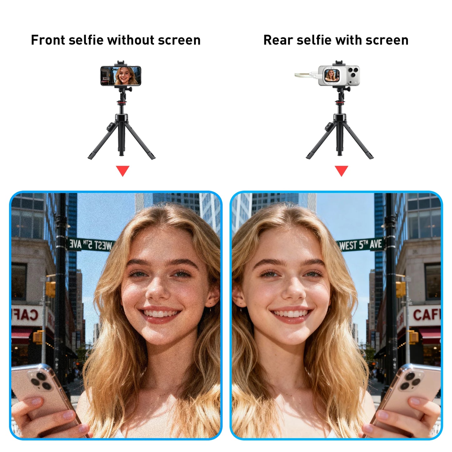 Mobile phone rear self-timer display mini self-timer monitor screen mobile phone screen caster control remote photo bluetooth re