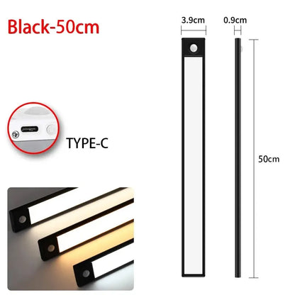 LED Motion Sensor Light Night Light Wireless USB Under Cabinet Light For Kitchen Cabinet Bedroom Wardrobe Sensor Indoor Lighting