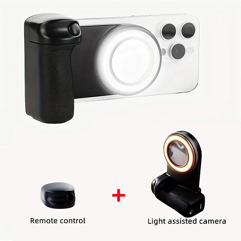 2026 MagSafe Smartphone Camera Shutter Grip Bluetooth Selfie Handle Camera Photo Stabilizer with Fill Light for Iphone Android