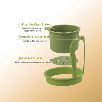Press-Type Drain Basket: Food Strainer & Sink Organizer, Multi-Functional for Kitchen & Bathroom Use