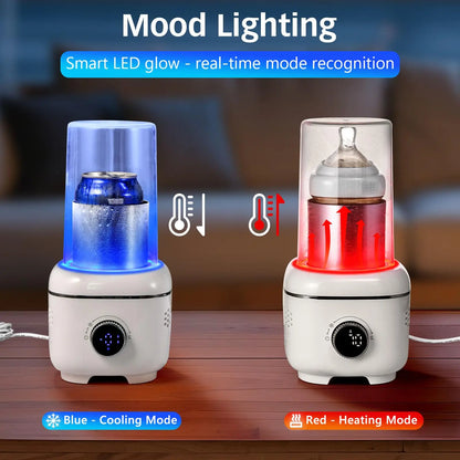 Eary  2-in-1 Cooling & Heating Cup with Mood Light Electric Can Drink Beverage Cooler for Cola Beer Coffee Juice Yogurt US Plug