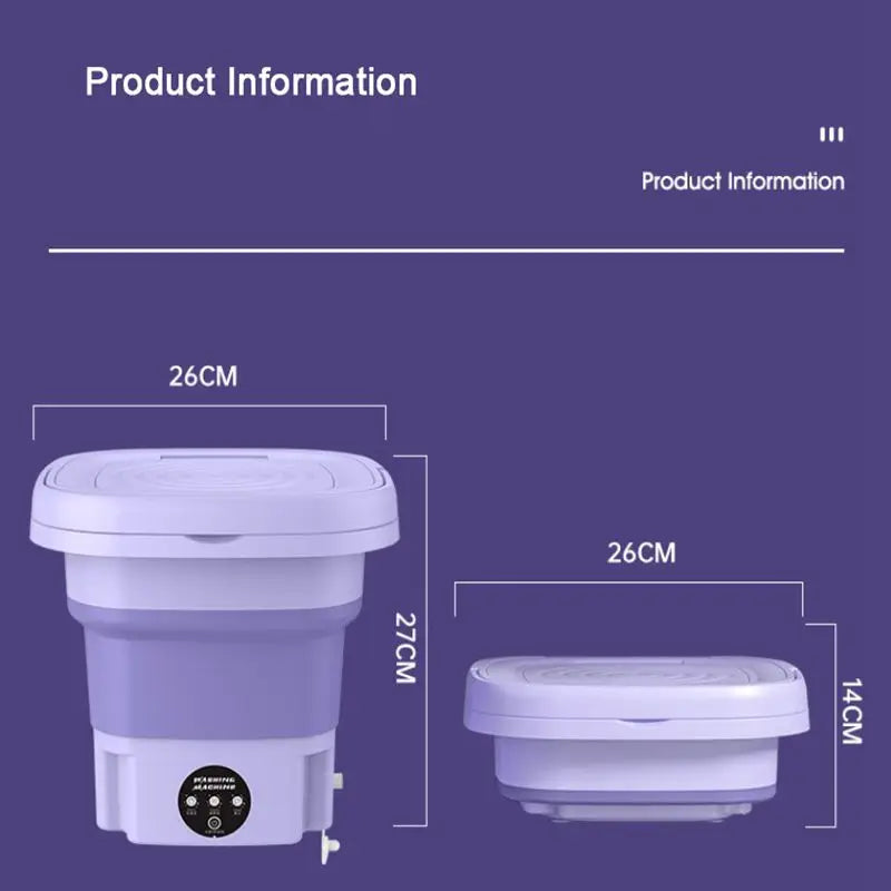8L Mini Foldable Washing Machine Household Clothes Socks Underwear Cleaning Washer Travel Washing Machine With Spinning Dry