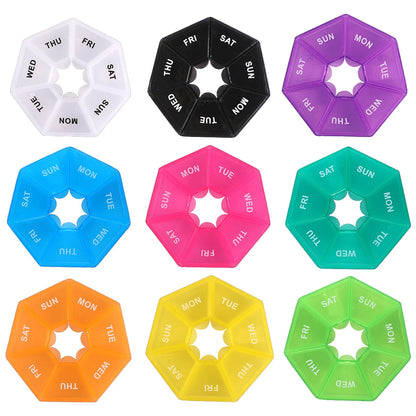 7 Compartments Weekly Pill Organizer Portable Plastic Mini 7 Day Medicine Box Small Pill Case Bulk