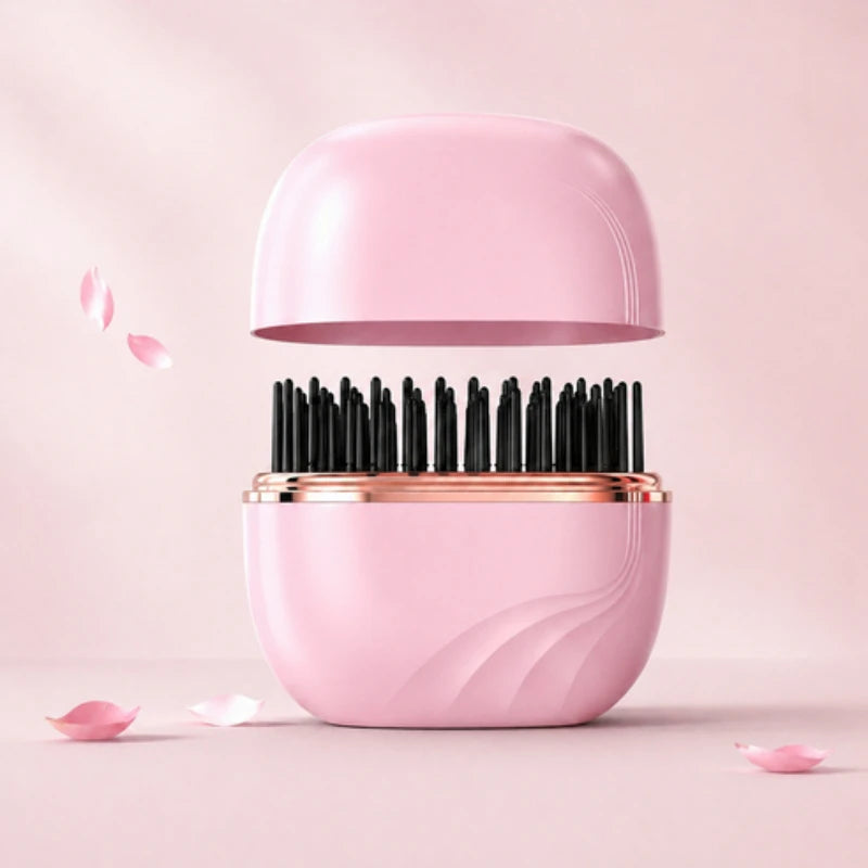 Mini Hair Straightener Portable Cordless Curling Iron Small Flat Steam Hair Straightener Brush Travel Styling Tools for Women