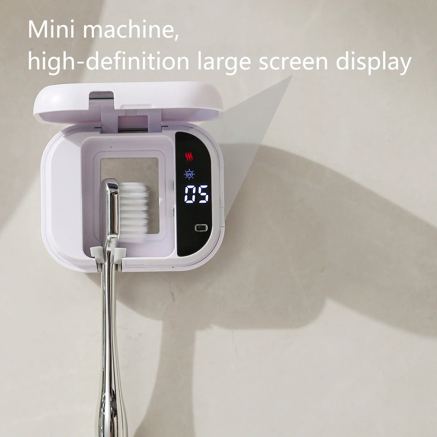 Rechargeable Portable UV Toothbrush Sterilizer Smart Screen Display Wall Mounted Disinfector Mini Sanitizing Case