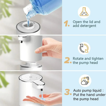 Automatic Liquid/Foma Soap Dispenser, Touchless Electric Dispenser, USB Rechargeable with Infrared Sensor for Bathroom,Kitchen