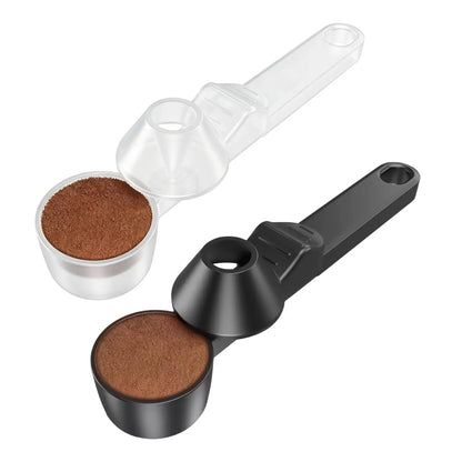Coffee Scoop with Funnel Small Sliding Powder Scoop For Protein Formula Supplements, Home Kitchen RV Camping, Space-Saving