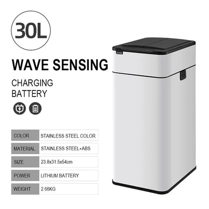 Smart Trash Can Kitchen Automatic Intelligent Sensor Bucket Garbage Dustbin Food Waste Wastebasket 15/20/30/40/50/60L