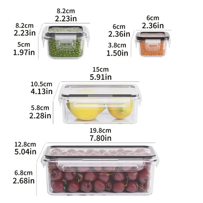 8-PC BPA-Free Airtight Food Containers with Locking Lids - Microwave/Freezer Safe PP Plastic Storage for Dry Goods/Fruit/Veggies