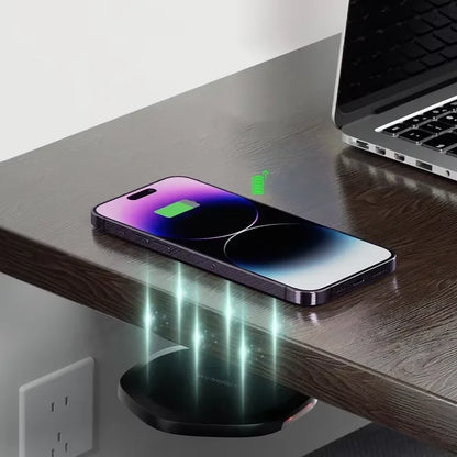 Invisible Wireless Charger 27mm Under Table Charger Furniture Fast Desk Wireless Charging Station for iPhone 15/14/13/12 Samsung