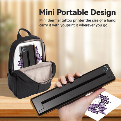 Portable A4 Thermal Printer Mini Tattoo Stencil Transfer Printer Multifunctional Tattoo Document Printer Wireless Bluetooth