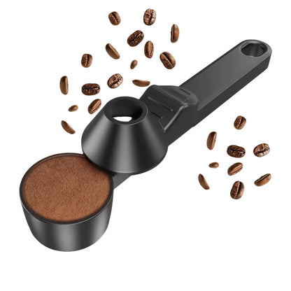 Coffee Scoop with Funnel Small Sliding Powder Scoop For Protein Formula Supplements, Home Kitchen RV Camping, Space-Saving