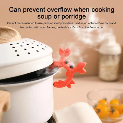 Utensil Rest Crab Shaped Silicone Utensil Rest Countertop Ladle Holder Anti-Overflow Stove Top Spatula Holder Kitchen Gadget
