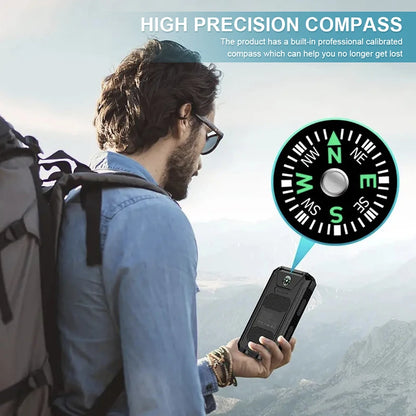Solar Power Bank 80000mAh Portable Power Bank External Battery Fast Charging Strong Light LDE Light for All Smartphones