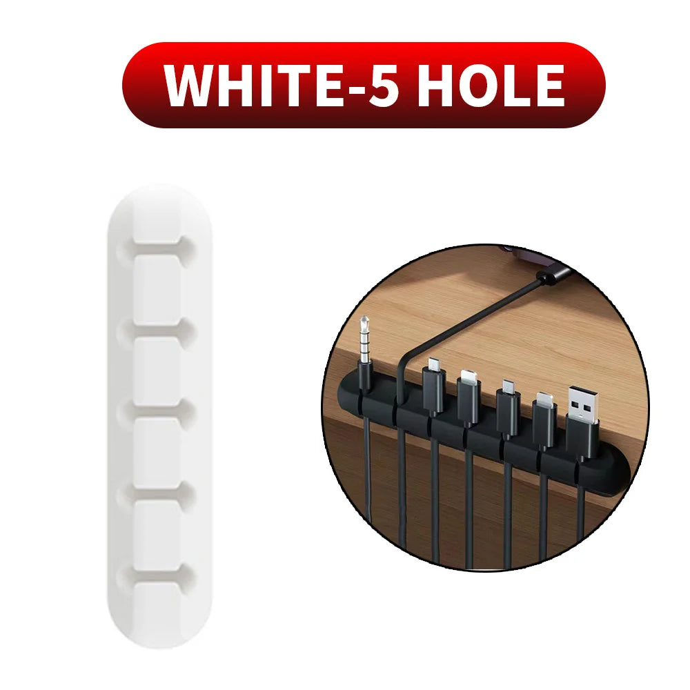 Adhesive Cable Holder Clips Cord Management Wire Organizer for Desktop USB Charging Cable Nightstand Power Cord Mouse Cable