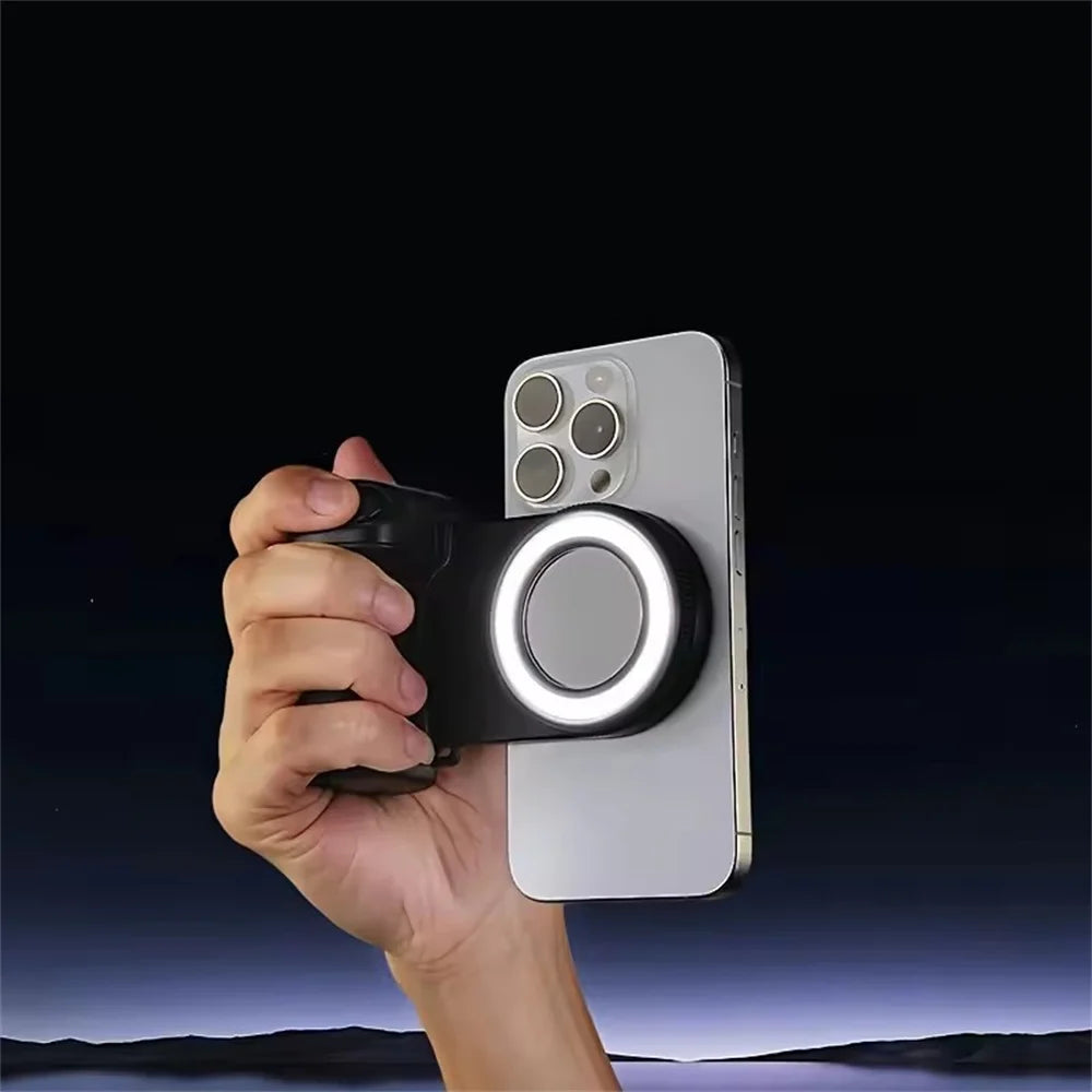 2026 MagSafe Smartphone Camera Shutter Grip Bluetooth Selfie Handle Camera Photo Stabilizer with Fill Light for Iphone Android