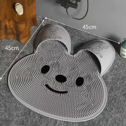 Bathroom Shower Anti Slip Mat Rabbit, Circular Massage Foot Mat, Back Suction Cup,Foot Scrubber, Back Scrubber, Anti Fall Device