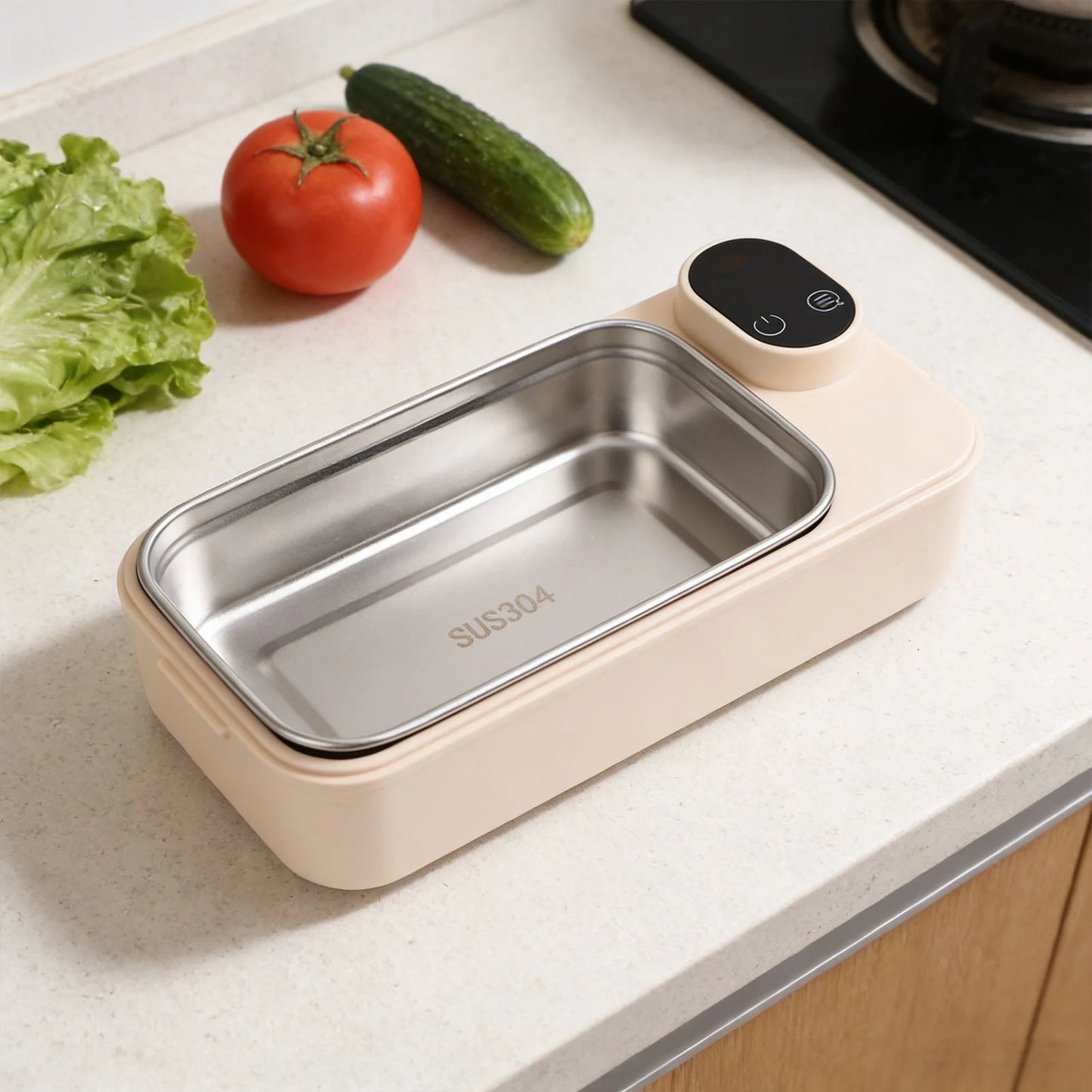 Electric Lunch Box 304 Stainless Steel Digital Display Quick Heated Lunch Box for Office Travel Lunch Box Quick Heated Lunch Box