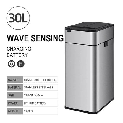 Smart Trash Can Kitchen Automatic Intelligent Sensor Bucket Garbage Dustbin Food Waste Wastebasket 15/20/30/40/50/60L