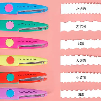 6pcs Scissors Wavy Pattern Paper Cutter Diy Handmade Tools Paper Craft Kawaii Card Photo Scissors 1pc Kids Gifts Office Supplies
