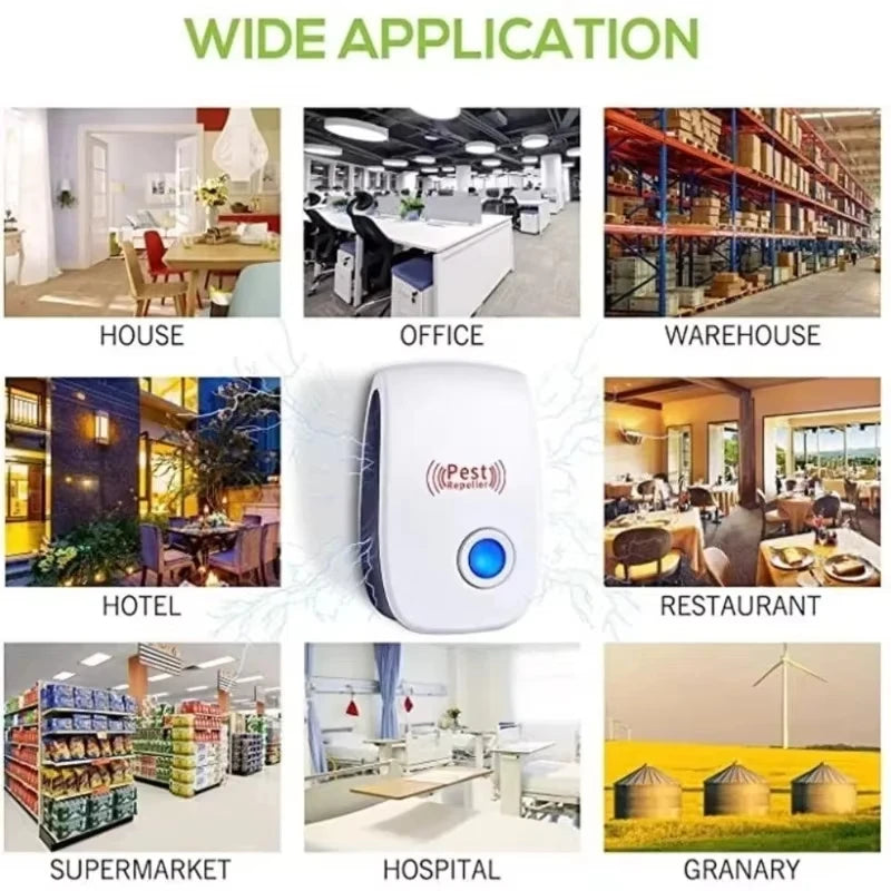 Safe Ultrasonic Pest Repeller Electronic Mouse Cockroach Mosquito Insect Repellent Effective Pest Control Exterminator Essential