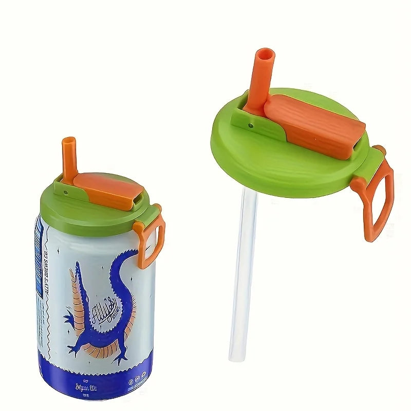 Reusable Soft Drink Can Lid. Soda Drink Can Lid Can Be Used for Beverages, Juices, and Soft Drinks, and Comes with A Straw