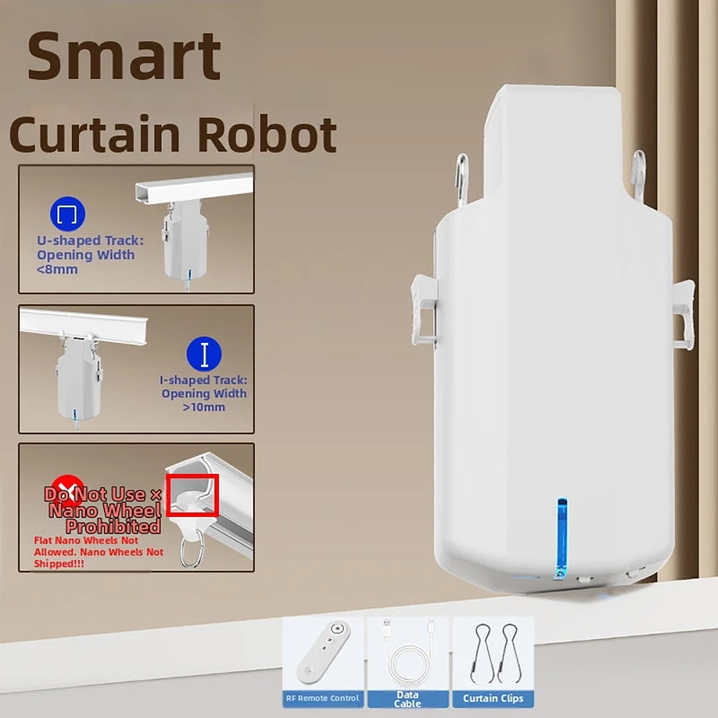 Smart Electric Curtain Robot Track Motor Remote Control Home Electric Drive Track Rod Automatic Curtain Opener Curtain Motor