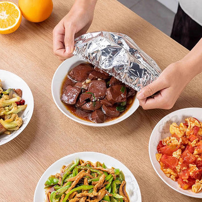 Reusable Aluminum Foil Food Covers Elastic Bowl Covers Fits Various Dish Shapes for Home Dining Parties Outdoor Picnics