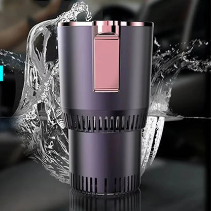2-in-1 Smart Cooling Heating Car Cup Holder Intelligent Hot and Cold Cup Holder Mini Car Refrigerator Office Cooling and Heating